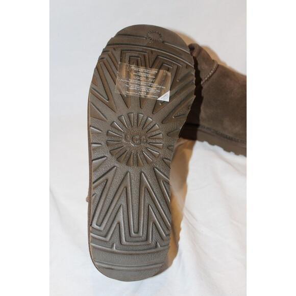 WOMEN'S CLASSIC UGG SUEDE SHEARLING LINED CLOG SLIPPERS BROWN SZ 8 NWOB - Picture 4 of 4